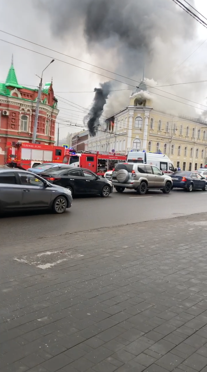 A military hospital caught fire in Tula, Russia — video