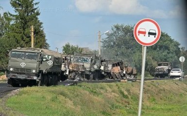 A broken column of the Russian army in the Kursk region