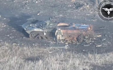 Destroyed armoured vehicles of the Russian army