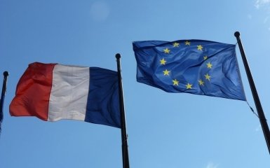 France, EU flags