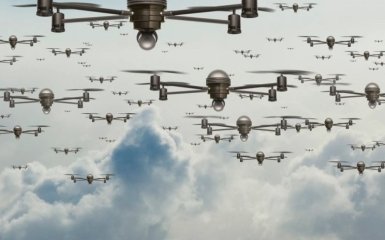 A swarm of drones