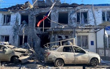 blown up building of the occupiers in the Kherson region