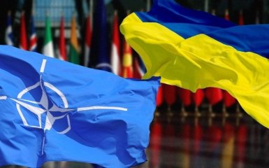 Flags of NATO and Ukraine