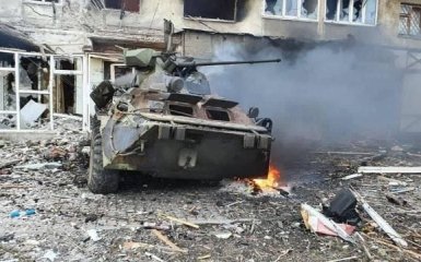 Destroyed Russian armoured vehicle