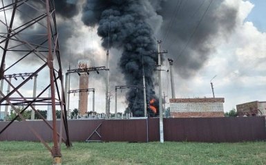 Watch: A substation gets fire after drone attack in Russian Kursk region