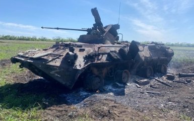 Destroyed armored vehicles of the Russian Army